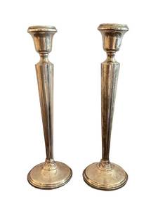Vintage Sterling Silver Candle Holders Pair