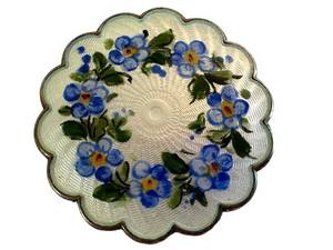 Vintage Arne Nordlie Enamel Sterling Silver Brooch