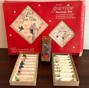 MBR - Vintage Graceline Hostess Set & Reese Cocktail Shorty Straws Mixed Lot