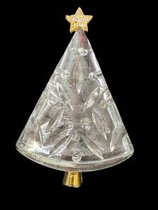 Vintage 1975 Eisenberg Christmas Tree Brooch Carved Lucite & Rhinestone Star