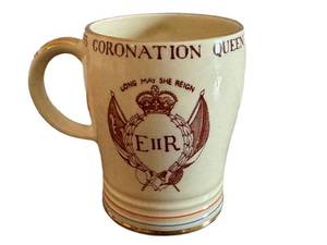 MBR - Vintage Queen Elizabeth Coronation Mug Crown Devon A516
