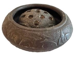 Vintage Japanese Tokanabe Ikebana Bowl With Flower Frog