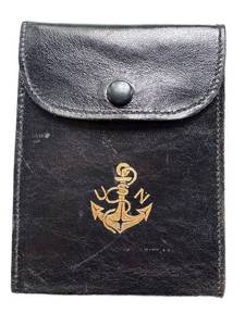 MBR - Vintage U.S. Navy Leather Wallet With Anchor Emblem