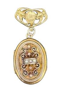 Antique Victorian Gold Filled Seed Pearl Locket