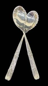 Pair of Vintage Tiffany & Co. Sterling Silver Iris Vine Sorbet Spoons