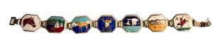 Vintage Las Vegas Nevada Enamel Souvenir Link Bracelet 7