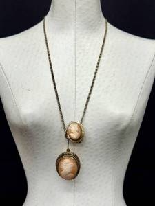 Vintage 800 Cameo Necklace & Earring Set