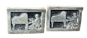 Vintage Sterling Piano Cuff Links