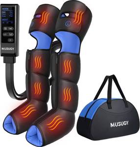 $130 Leg Massager with Heat & Compression Sequential Boots, 6 Modes, 9 Intensity, 3 Heat