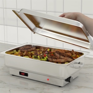$120 9QT(2 12Pan)Electric Chafing Dish with Temperature Control, Stainless Steel Buffet Servers