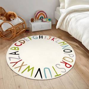 LIVEBOX Colorful Round Kids Rug for Nursery & Playroom, Washable ABC Rainbow Rug, 40 Diameter