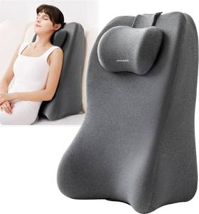xiaomubiao Reading Pillow with Lumbar Support for Couch Ergonomic Memory Foam with Cover Gray
