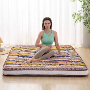 Dr.Futon Japanese Floor Futon Mattress, Extra Thick Folding Roll-Up Bed Topper for Guest Lounger