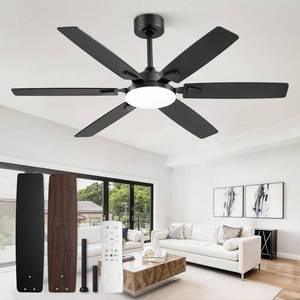 Fanbulous 52-Inch Ceiling Fan with Lights, Reversible Blades, Quiet DC Motor, Remote, 6-Speed