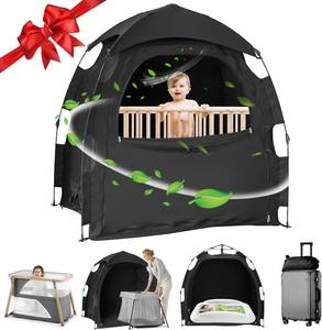 YABORAS Sleep Tent for Pack N Play - One-Click Setup, Light-Blocking Tent for Sleep Pods & Crib
