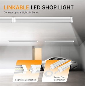 Shop Light 4ft 60W 9000LM 5000K LED Shop Lights, Linkable, WorkshopGarage, 3-Pack