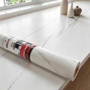 Decotalk Large Peel-and-Stick Countertop Contact Paper 30x120 in White Marble, Self-Adhesive