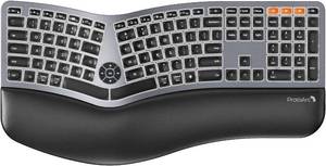 $99.99 ProtoArc EK01 Plus Backlit Ergonomic Wireless Split Keyboard, Dual BluetoothUSB, Wrist Rest