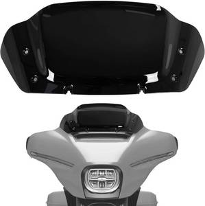 Black 10 Wave Windscreen Wind Splitter for Harley Street Glide FLHXSE 2023 2024