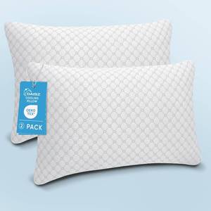 OAISZ Shredded Memory Foam Pillows, Queen 2-Pack, Adjustable Firm for SideBackStomach Sleepers