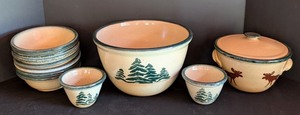 ML - Monroe Salt Works Pine Tree Pattern Bowls
