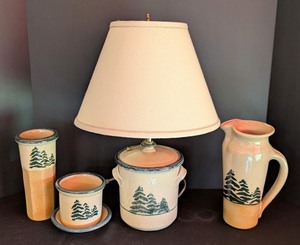 ML - Monroe Salt Works Pine Tree Pattern 4-piece Mixed Lot