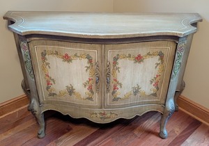 ML - Vintage Drexel Heritage French Provincial Demilune Buffet Cabinet