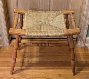 ML - Vintage Woven Stool With Light Wear