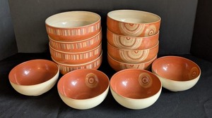 ML - Denby Fire Chilli Stoneware Bowls (Lot of 12)