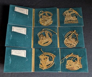 ML - Maine Lighthouse Brass Ornaments (Lot of 6)