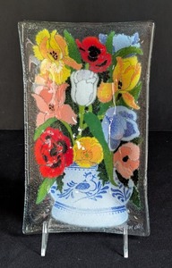 ML - Peggy Karr Fused Glass Floral Dish