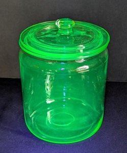ML - Vintage Green Uranium Glass Jar