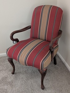 UL -Vintage Striped Upholstered Accent Armchair