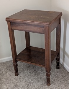 UL - Vintage Wood Side Table With Surface Wear