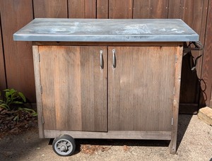 BY - Metal Top Wood Garden Table