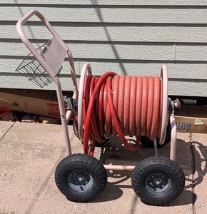 BY - Rolling Hose Reel Cart With Hose