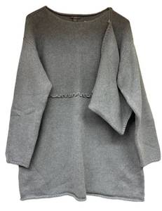 LLSR - J. Jill Gray Sweater With Neck Scarf Size Large Petite Nwt