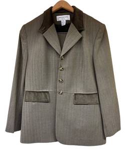 LLSR - Jones New York Petite Herringbone Pantsuit Size 14p Olive