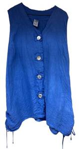 LLSR - La Fixsun Blue Linen Button-Down Top Size Large