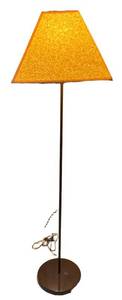 LL - Vintage Floor Lamp With Linen Shade 55 12 in Tall