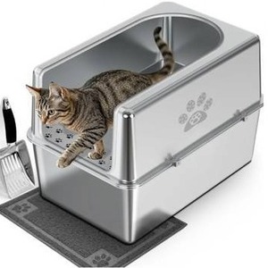 Enclosed Stainless Steel Cat Litter Box $84.99 Retail - Brand New