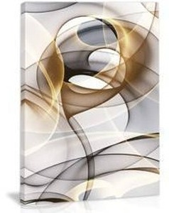 Abstract Gray & Gold Canvas Wall Art $44.57 Retail - Brand New