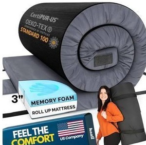 Memory Foam Camping Mattress Dark Gray $57.99 Retail - Brand New