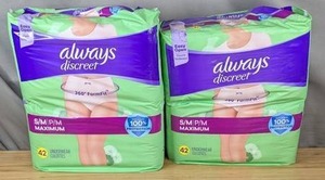 Always Discreet SM Maximum Underwear 42 Count 2pk $56.99 Retail - Brand New