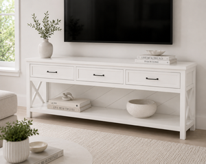 White Color - Entertainment Center  Decorative Table