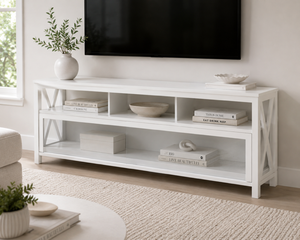 White Color - Entertainment Center  Decorative Table