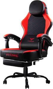 Ergonomic Video Gaming Chair for Adults, 400 lbs PC Computer Chair, Racing Office Chair, Silla Gamer Height Adjustable Swivel Chair with Lumbar Vibration Support and Headrest