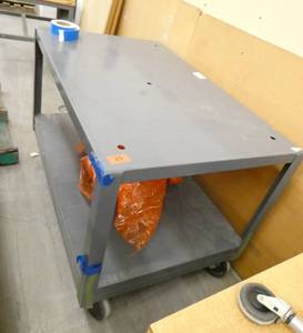 Steel work benchtable  on wheels 30x48