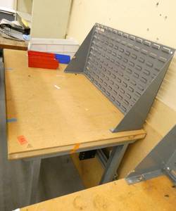 60x30 workbench and a parts bin hanger