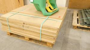 2 pallets of steel shelving with wood shelves 2 x 4